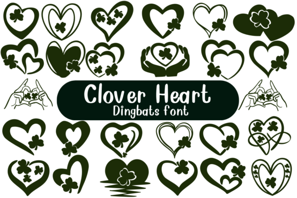 Clover Heart: A Sketch-Style Dingbats Font for Campaign Design