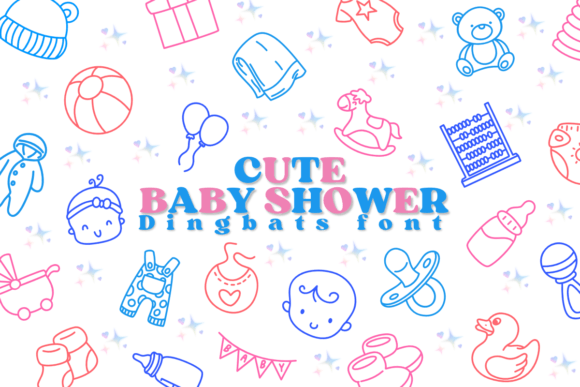 Cute Baby Shower: A Hand-Drawn Dingbats Font for Warm Editorial Accents