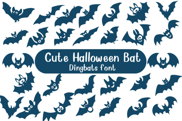 Cute Halloween Bat: A Playful Dingbats Font for Editorial Design