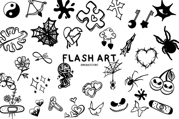 Flash Art: A Cute Dingbat Font for Brand Design Projects
