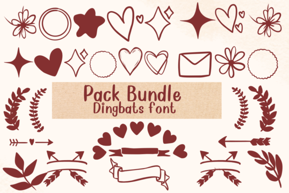 Pack Bundle: A Sketch-Style Dingbats Font for Creative Branding