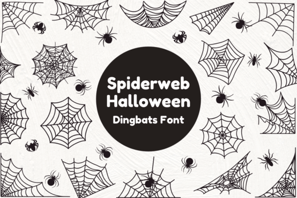 Spiderweb Halloween Dingbat Font for Makers