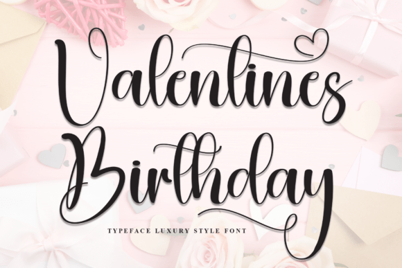 Valentines Birthday Font for Elegant Design